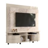 Estante Home Theater Daytona Tv 65 Polegadas Cor Calacata Off White - Madetec