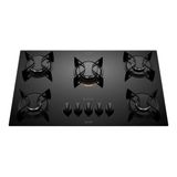 Cooktop 5 Bocas Preto Com Mesa De Vidro Atlas U Top Preto Bivolt