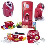 Kit Infantil Cozinha Chefe Geladeira Mercado Cafeteira 40pç