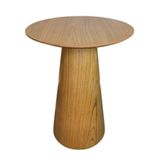 Mesa De Apoio Cone Laminada Em Madeira Natural - Tampo 70 Cm Altura 60 Cm Cor Marrom