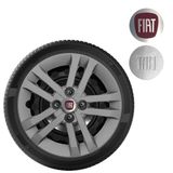 Calota Mobi Argo Cronos Aro 14 Grafite Logo Metal 294cb