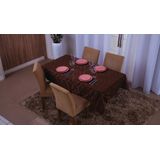 Toalha Mesa Jacquard 4 Lugares 1,35x1,50 Marron