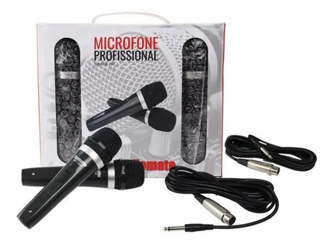 Microfone Karaokê Profissional 2 Unidades + Cabos