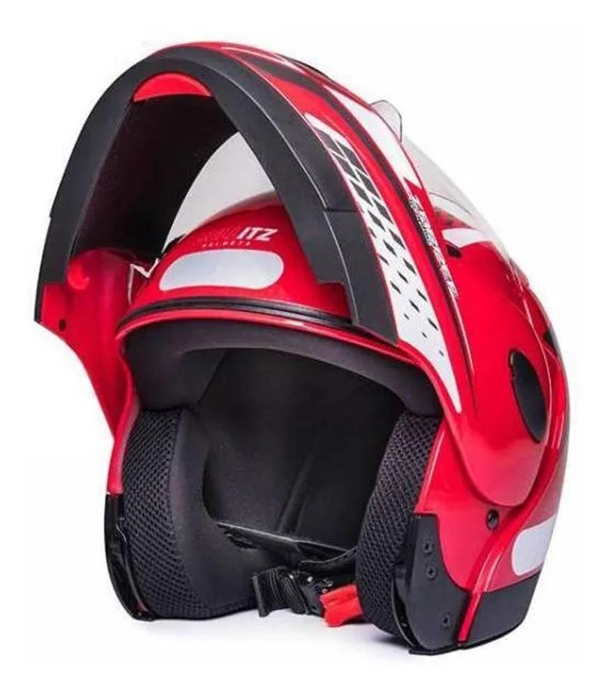 Capacete Zarref V4 Grafic Taurus Modular Robocop Articulado - Vermelho - 56