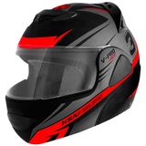 Capacete Moto Robocop Escamoteável Pro Tork V-pro Jet 3 Preto/vermelho Tam: 58