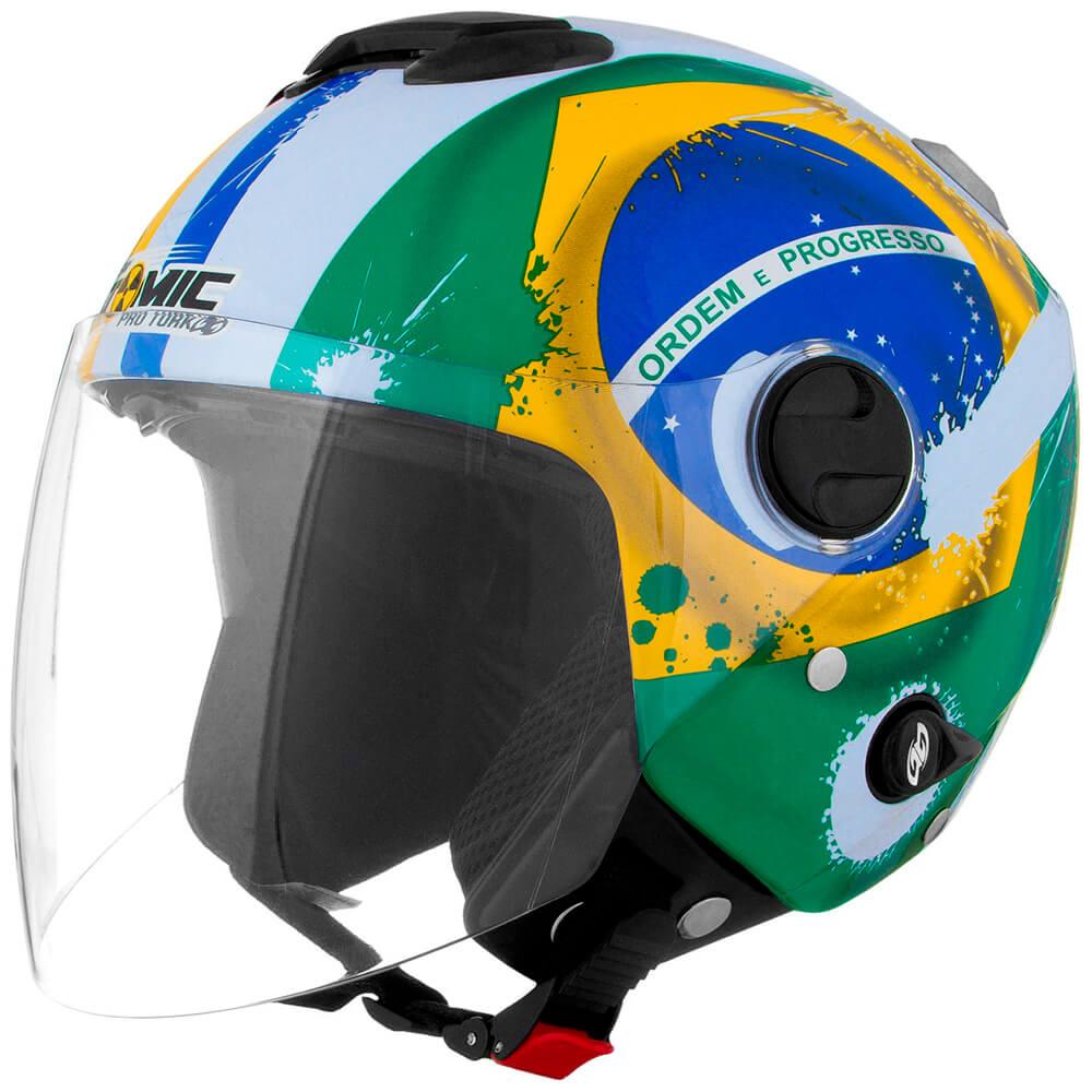 Capacete Moto New Atomic Nações Pro Tork Usa Tamanho 58