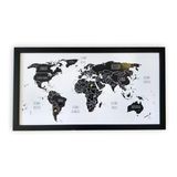 Quadro Mapa Mundi Pin Pinar 63x34cm - 50 Pinos