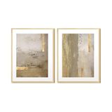 Kit 2 Quadros Abstrato Dourado Paspatur 30x40cm