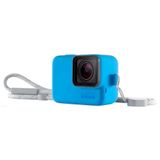 Capa Silicone Sleeve + Cordão Lanyard Original Para Gopro 5/6/7 Cor Azul