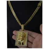 Cordão Grumet 10mm + Pingente Jesus 3d - Ouro 18k