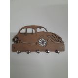 Porta Chaves De Parede Fusca Em Mdf Natural - 30x15 Cm