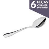 Jogo De Colher Sobremesa Aço Inox 6 Peças Aço Inox Gourmet Mix