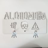 Porta Chave Alohomora Harry Potter Branco Em Mdf 40x30cm