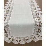 Caminho De Mesa Bordado 45 X 1,80 Multi Trade Branco