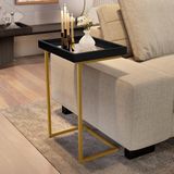 Mesa De Apoio Reggio Preto Pe Dourado
