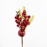 Kit 8 Ramo Frutas Vermelhas Artificial Decoração Natal 28cm