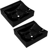 Kit 02 Cubas De Apoio Banheiro Lavabo C01 Q440 Preto