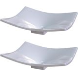 Kit 02 Cubas De Apoio Banheiro Lavabo C01 Folha F44 Branco
