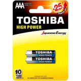 Pilha Acalina Toshiba Palito Aaa Cartela Com 2 Unidades
