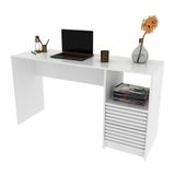 Escrivaninha-mesa Escritório 135,8cm 2 Gavetas E Nicho Multimóveis Cr25262 Branco Branco