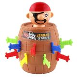 Brinquedo Jogo Divertido De Mesa Infantil Criança Tiktok Salta Pula Pirata Barril 16 Peças 18cm