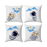 Kit Capas Almofadas Decorativas Astronauta 45x45 - Id Decor