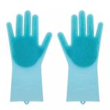 Luva Silicone Lava Louça Anti-térmica Azul