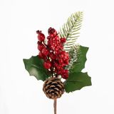 Kit 8 Ramo Artificial Frutas Vermelhas Decoração Natal 26cm