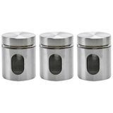 Kit 3 Pote Inox Visor Vítreo Hermético 630ml - Mimo Style