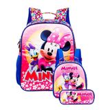 Lancheira Térmica Minnie Mouse Lilás 2 Comp 9x22x13cm