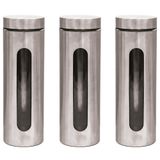 Kit 3 Pote Inox Visor Hermético 1,8l - Mimo Style