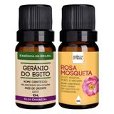 Kit Óleo Essencial Gerânio + Óleo Vegetal Rosa Mosqueta 10ml