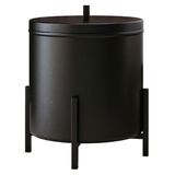 Lixeira 6 L Lovell Aluminio Banheiro Cozinha Lavabo Preto Dhom Preto
