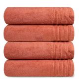 Kit 4 Toalha Gigante Banhão Fio Penteado 100% Algodão Twist - Ferrugem
