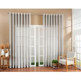 Cortina Luxo Gaze Linho 4,00x2,40 Cinza - Voil Poliéster
