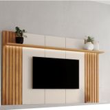 Painel Home Para Tv Até 75 Polegadas 180cm Com Led  Supreme Carvalho Oro / Off-white