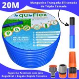 Mangueira Aquaflex Azul 20m - Pvc Siliconado - Engate Rápido