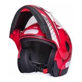 Capacete Zarref V4 Grafic Taurus Modular Robocop Articulado - Vermelho - 58