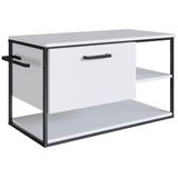 Gabinete Suspenso Para Cuba Banheiro 1 Pt Basc P1007 Preto Branco Pp Preto Branco
