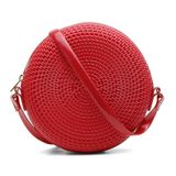 Bolsa Redonda Casual Feminina Fecho Ziper Alça Transversal