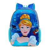 Mochila Cinderela Princesa Disney Poliéster 42x30x15cm