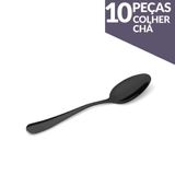 Jogo De Colher Chá Aço Inox Preto 10 Peças Gourmet Mix