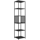 Estante 180 Cm Estilo Industrial Com Tela P1023 Preto Pp Preto