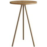 Mesa Lateral Redonda Artesano 53,5 Cm (altura) Em Mdp Hanover Estrutura Metálica Em Aço Dourado