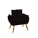 Poltrona Decorativa Opala Reforçada Amamentação Tecido Suede Cor:preto