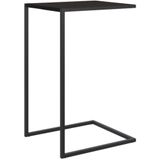 Mesa Lateral Retangular Artesano 64 Cm (altura) Em Mdp Preto Estrutura Metálica Em Aço Prato