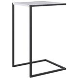 Mesa Lateral Retangular Artesano 64 Cm (altura) Em Mdp Branco Estrutura Metálica Em Aço Preta