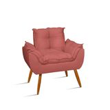 Poltrona Decorativa Opala Reforçada Amamentação Tecido Suede Cor:rosa