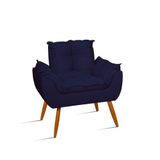 Poltrona Decorativa Opala Reforçada Amamentação Tecido Suede Cor:azul Marinho