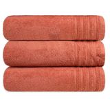 Kit 3 Toalha Gigante Banhão Fio Penteado 100% Algodão Twist - Ferrugem